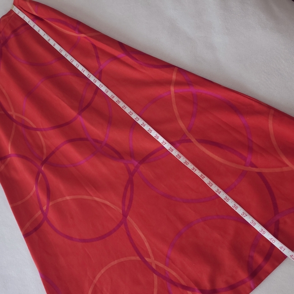 Vintage Swedish Brand Rudholms Bold Red-Orange Full Length Cotton Skirt SMALL - Picture 10 of 12
